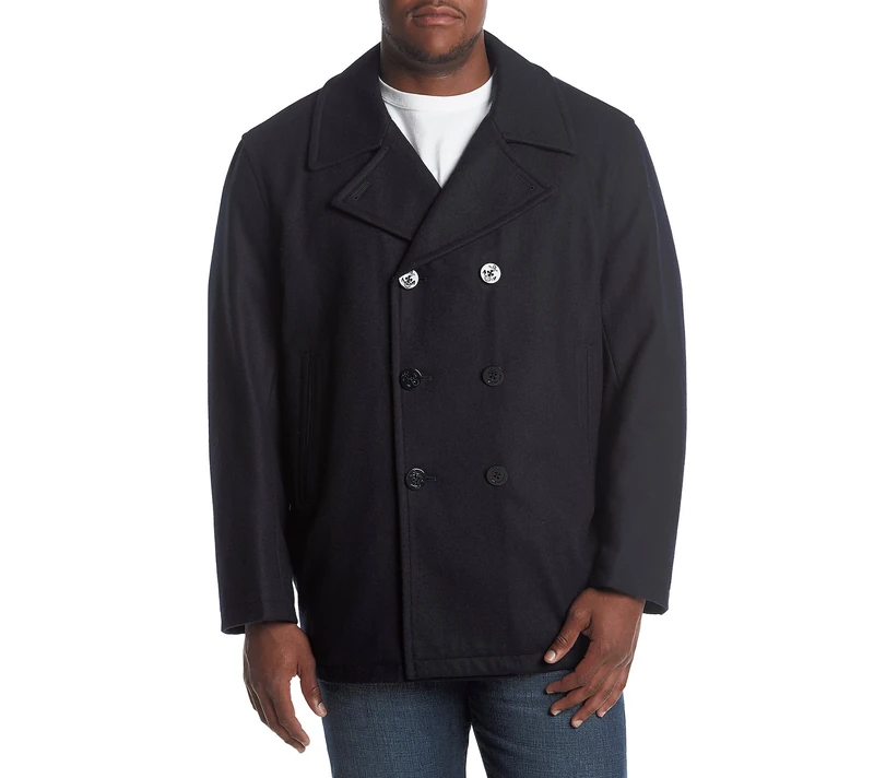Nautica Men's Big and Tall Wool Peacoat Coats, Dark Navy, 4X-Large