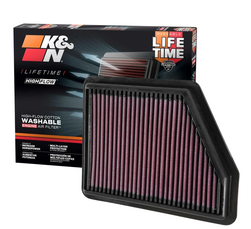 K&N Engine Air Filter: High Performance, Premium, Washable, Panel Filter: 2016-2019 Civic, 33-5045