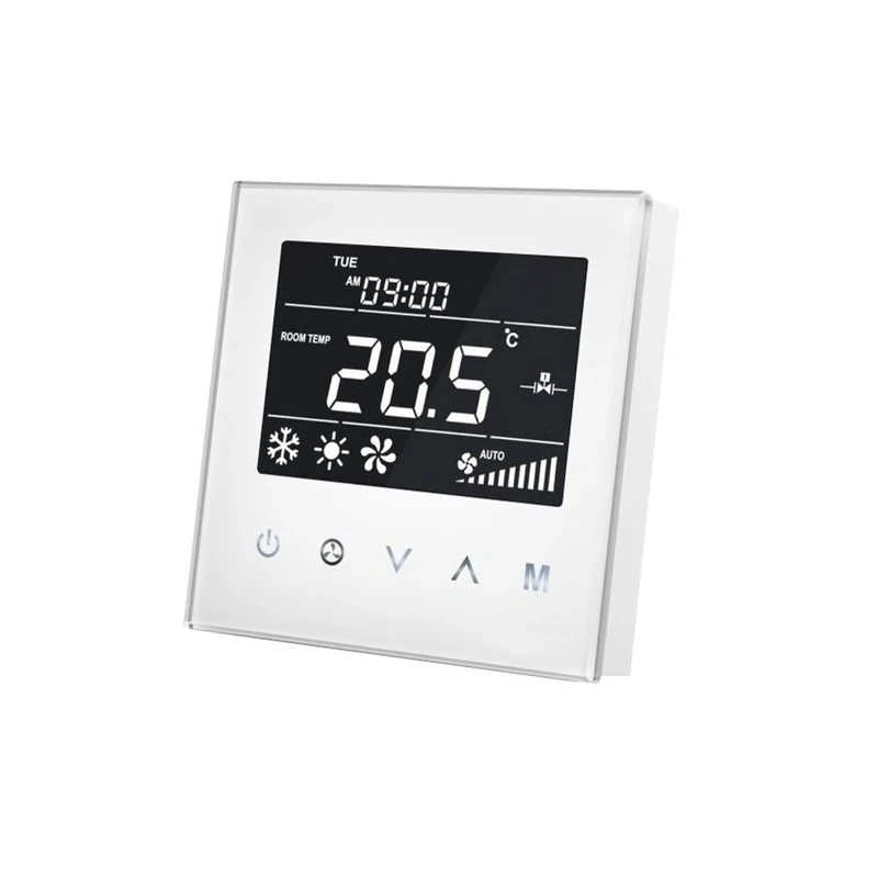 MCO Home MH8-FC4 White Fan Coil Thermostat 4 Pipe, 230 V