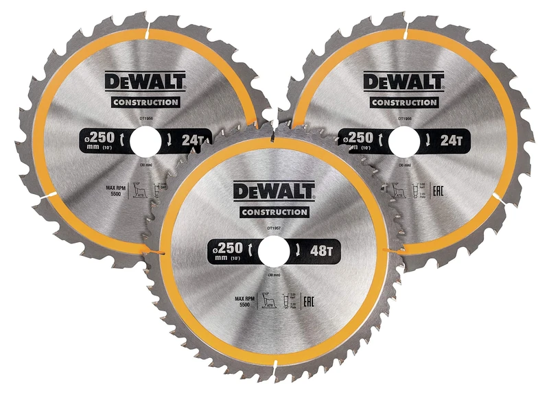 DEWALT DT1963-QZ Construction Circular Saw Blade, 250 x 30 mm, Softwood / Composite
