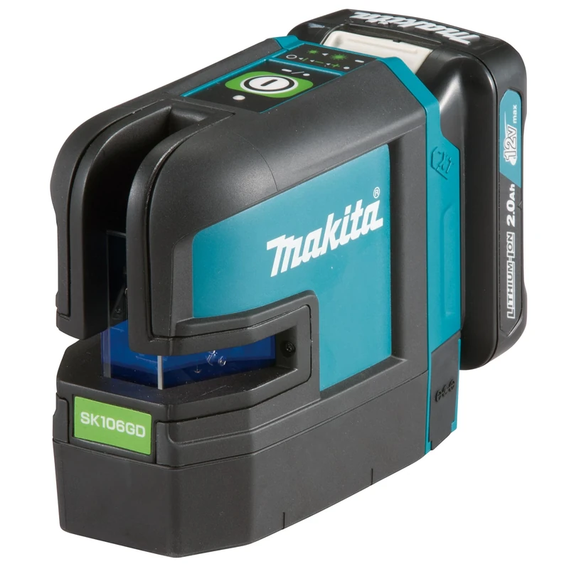 Makita SK106GDZ 12V Max Li-Ion CXT Green 4 Point Cross Line Laser Supplied in A Carry Pouch - Batteries and Charger Not Included