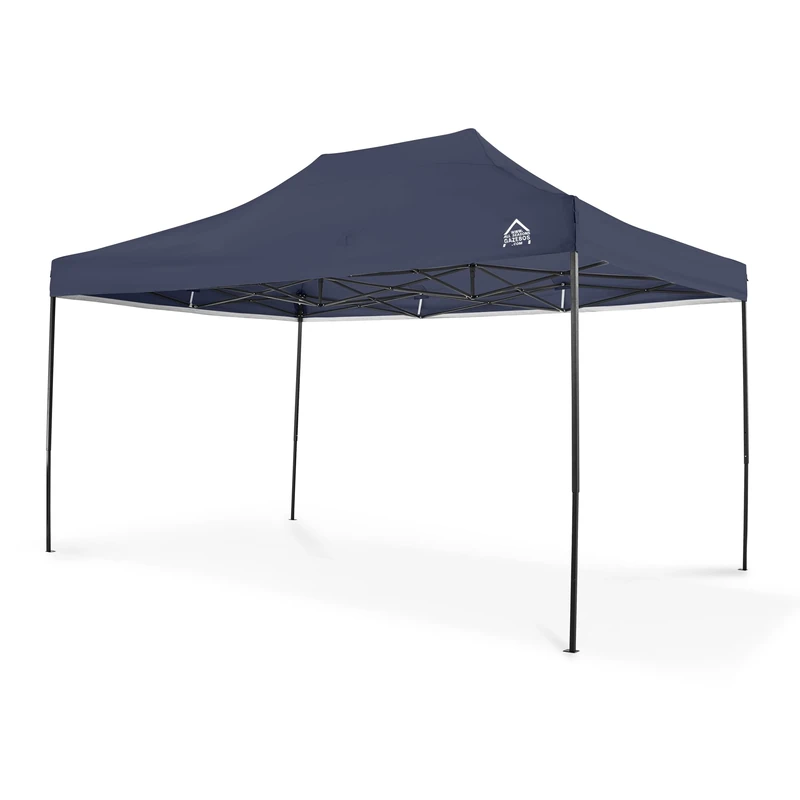 All Seasons Gazebos, 3x4.5m, Heavy Duty, Fully Waterproof, PVC Coated, Premium Pop Up Gazebo + Carry Bag With Wheels & 4 x Superior Leg Weight bags. Choice of colours (Navy Blue)