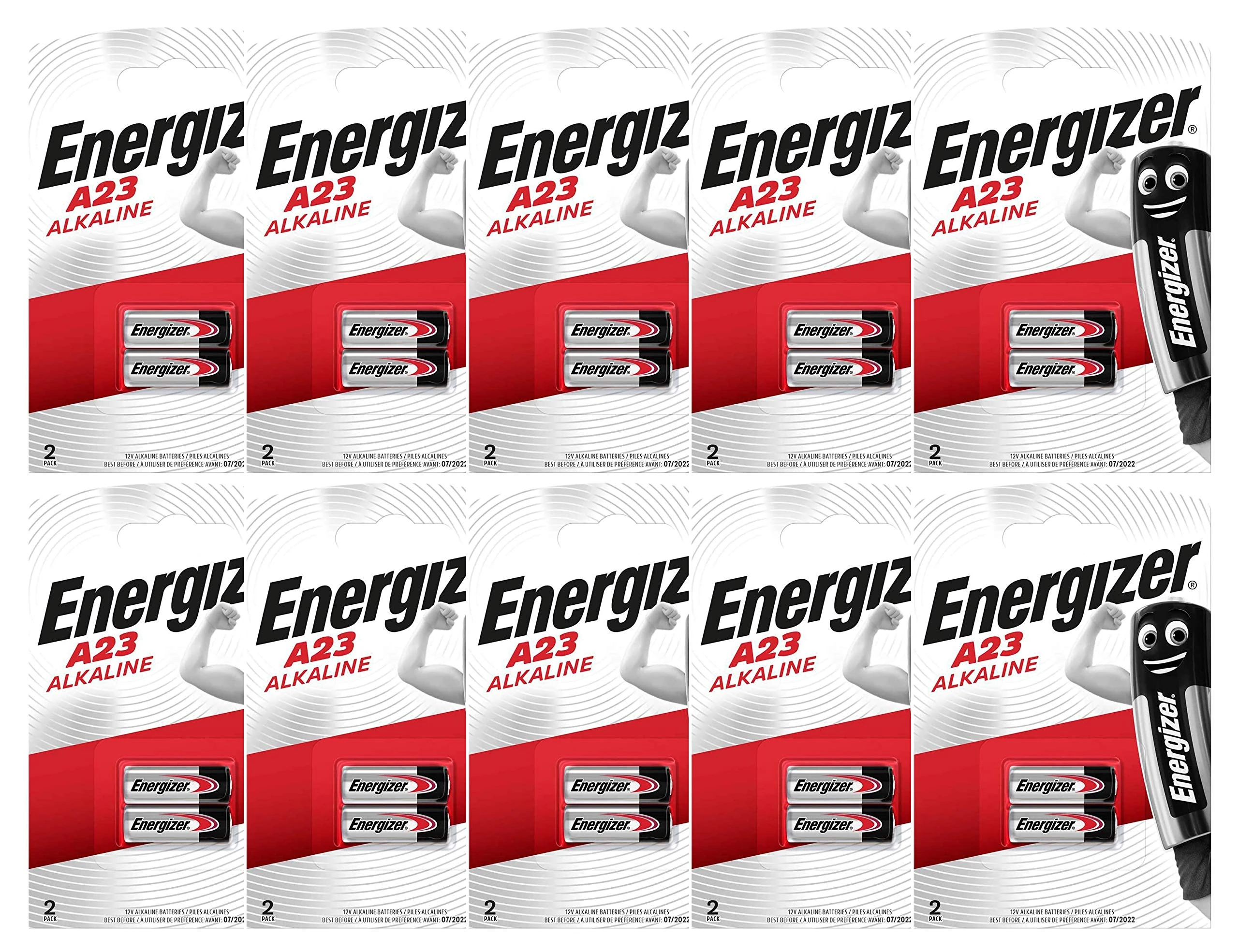 Energizer A23 (23A/MN21/LRV08/8LR932) 12V Alkaline Battery Pack of 20