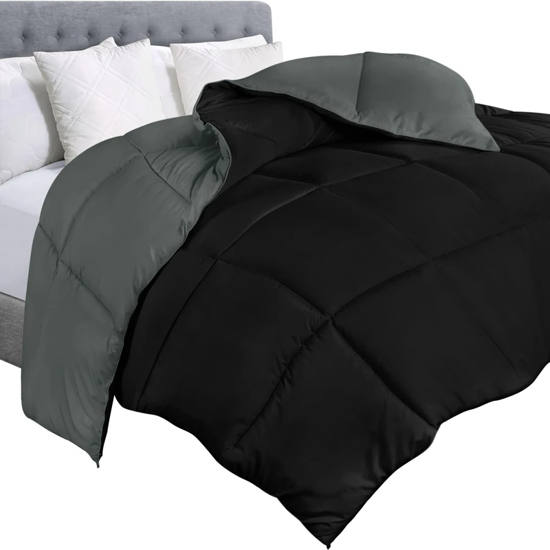 Utopia Bedding Down Alternative Reversible Comforter All Season Duvet Insert Microfiber Box Stitched 3D Hollow Siliconized Comforter,