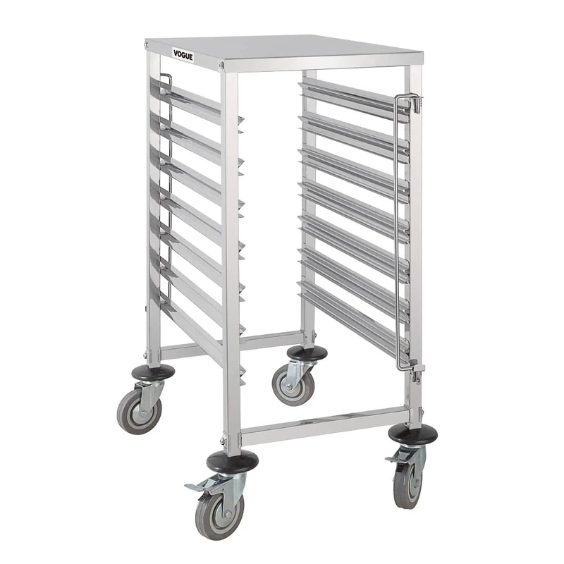 Vogue GG498 Gastronorm Racking Trolley 7 Level 900X380X557mm Catering, Silver