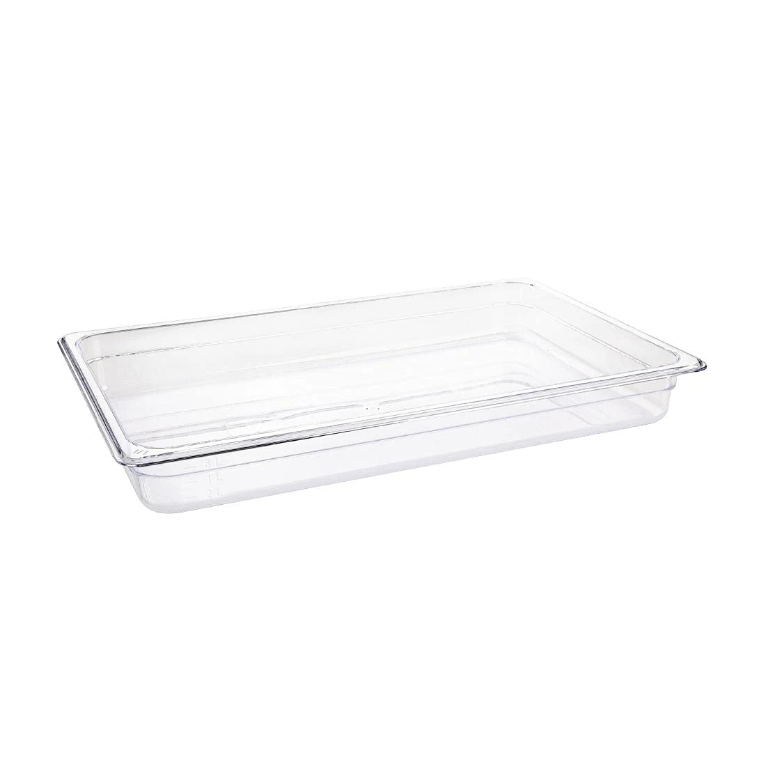 Vogue U224 Polycarbonate 1/1 Gastronorm Container, 8.5 L Capacity, 530 mm L x 325 mm W x 65 mm H, Clear