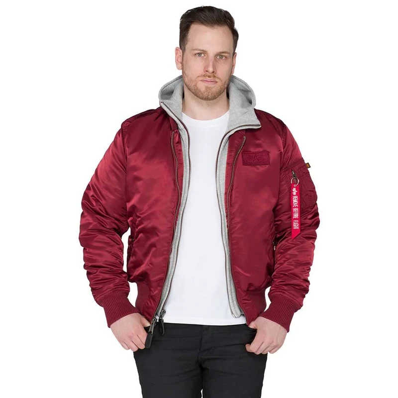 Alpha Industries MA-1 D-Tec Bomber Jacket for Men Burgundy