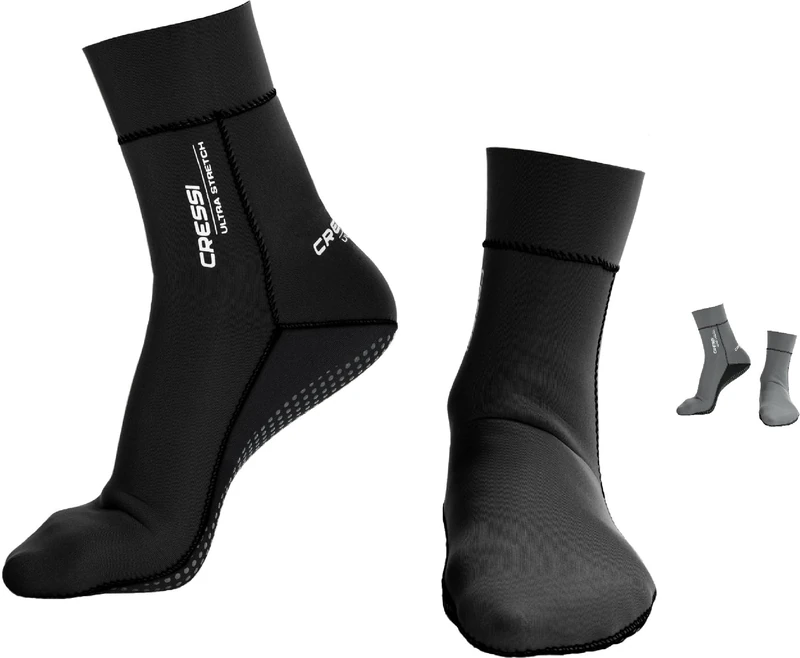 Cressi Ultra Stretch Socks - Black, Size 7/8.5