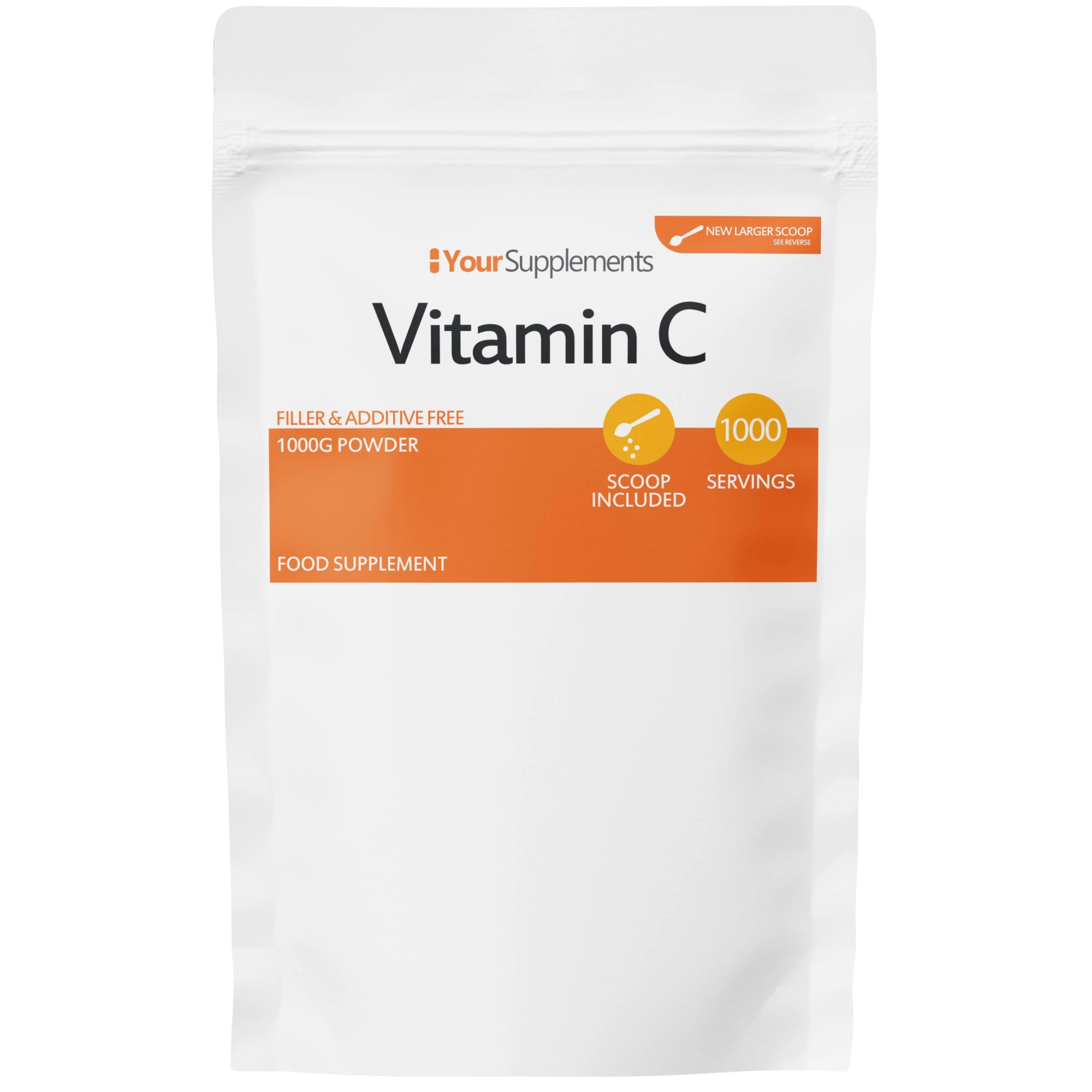 Vitamin C Powder 1KG - Ascorbic Acid | 100% Pure British Pharmaceutical Grade | Non-GMO | Scoop Included