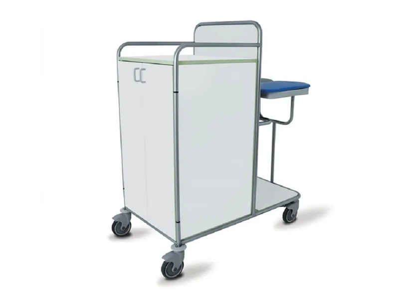Gima 45915 Stainless Steel Trolley Laundry, Laminate, 11 cm Length x 66 cm Width x 132 cm Height