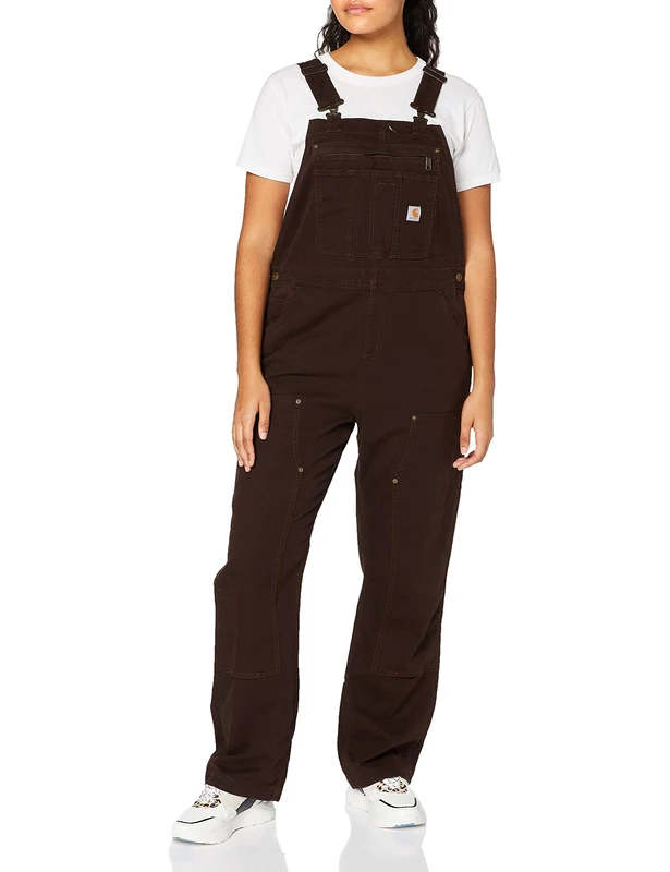 Carhartt, Women's, Rugged Flex® Loose Fit Canvas Bib Overall, Dark Brown, XL