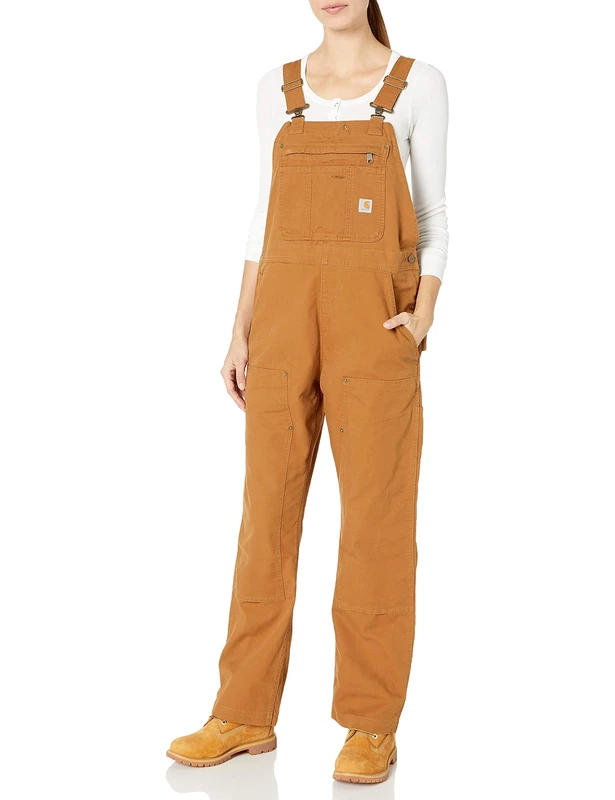 Carhartt, Women's, Rugged Flex® Loose Fit Canvas Bib Overall, Carhartt® Brown, XL
