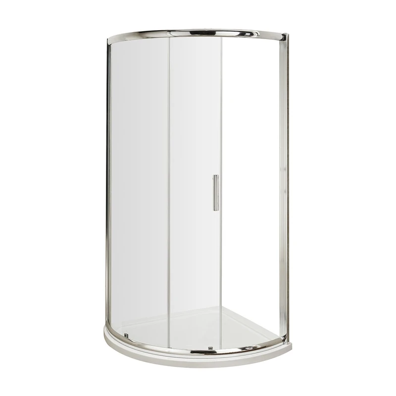 Nuie 860mm Quadrant AQSE1 Pacific ǀ Modern Bathroom 6mm Safety Glass Single Entry Corner Shower Enclosure, 860mm x 860mm, Polished Chrome, Clear, 900mm