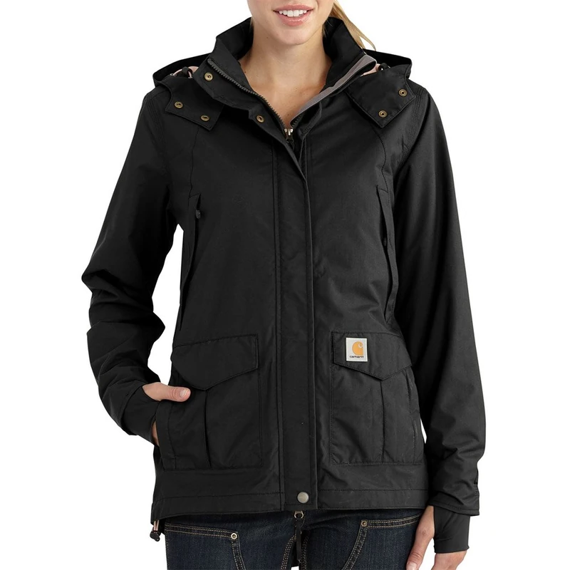 Carhartt Women's Storm Defender Relaxed Fit Heavyweight Jacket, Black, L