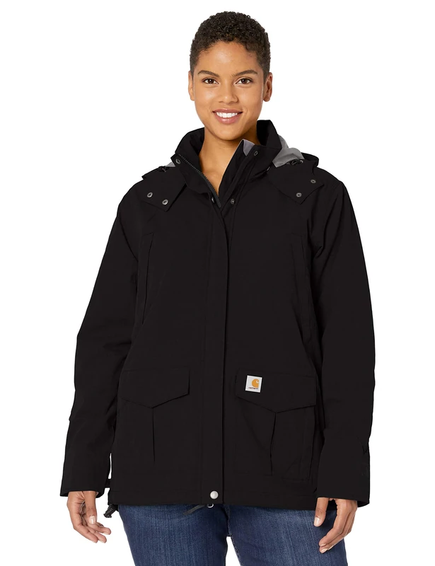 Carhartt Women's Storm Defender Relaxed Fit Heavyweight Jacket, Black, M