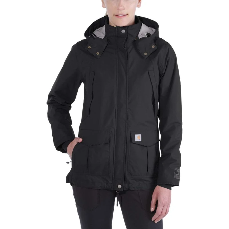 Carhartt Women's Storm Defender Relaxed Fit Heavyweight Jacket, Black, XL