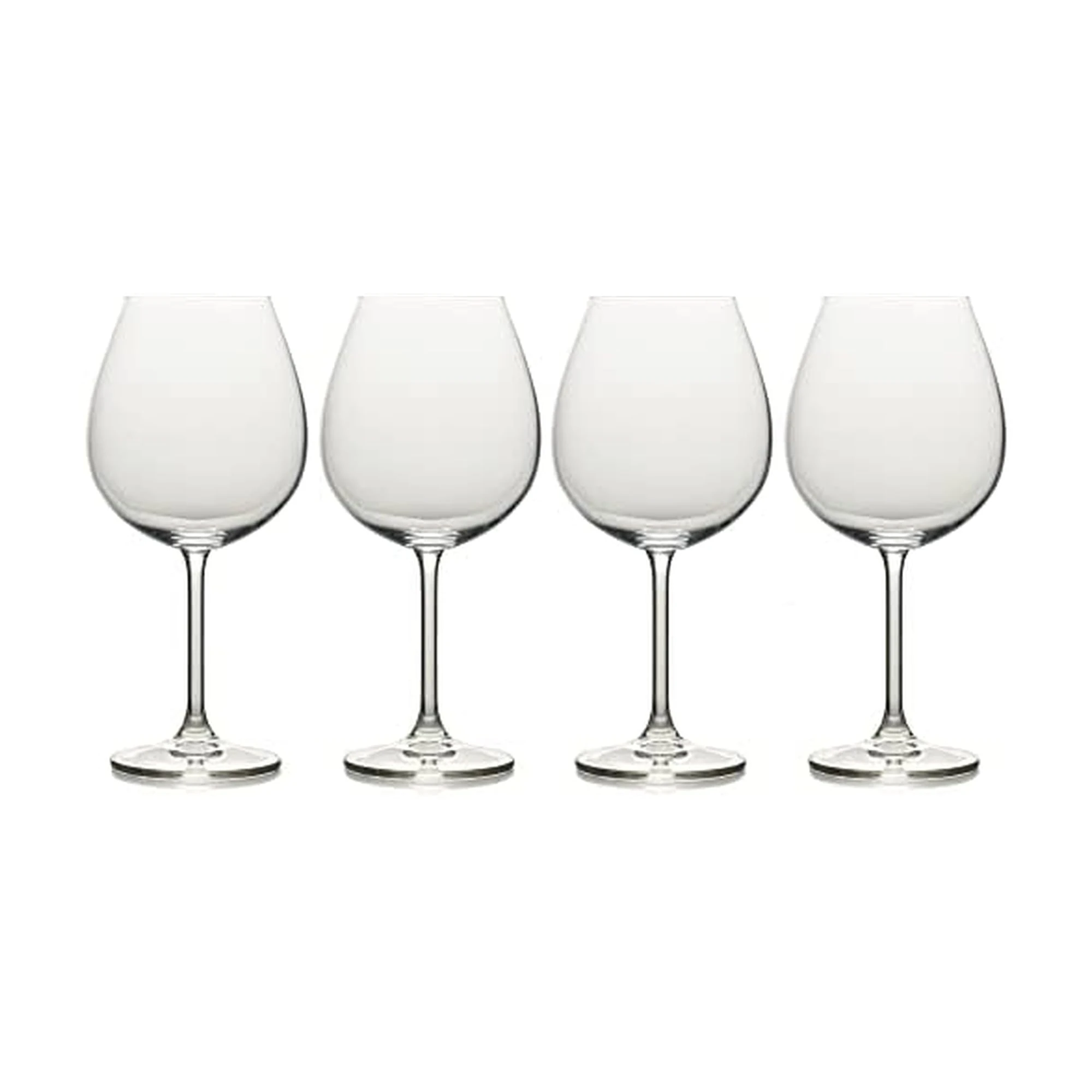 MIKASA Julie Luxury Crystal Red Wine Glasses, 4 Piece, Clear Dishwasher Safe Glasses, 710ml