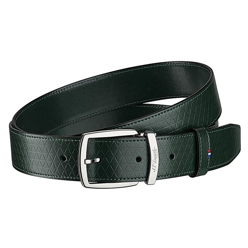 S.T. Dupont D-8210800 35 mm Line D Firehead Pattern Belt - Intense Green