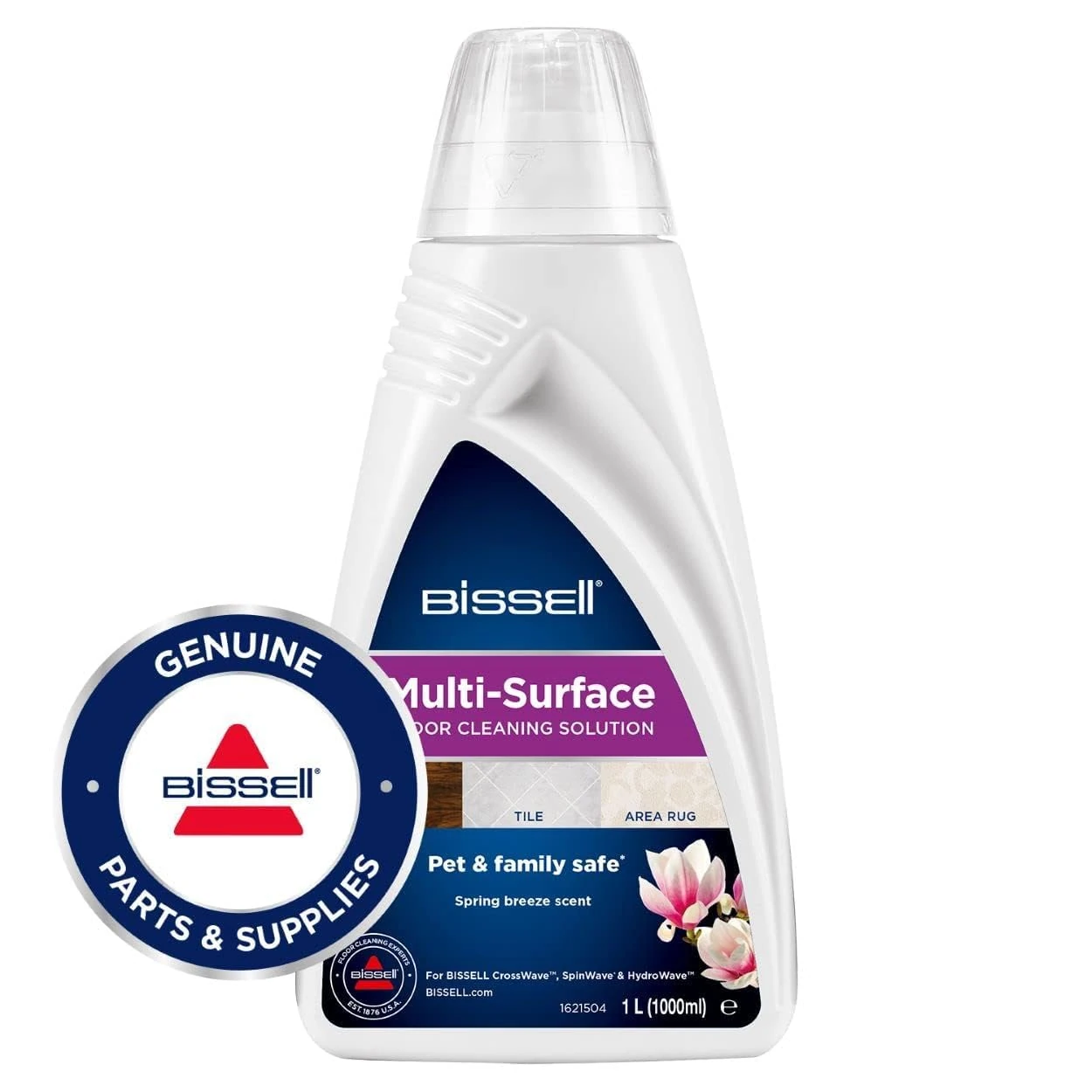 BISSELL Multi Surface Floor Cleaning Formula, Floor Cleaner For CrossWave Wet-Dry Vacuums, Multisurface Shampoo For Tile, Laminate & Area Rugs, 1L, Spring Breeze Scent, 1789L