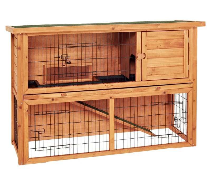 Dehner Bunny Rodent Cage Approx. 136 x 50 x 85 cm, Wood, Natural