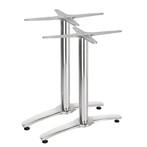 Bolero GH985 Twin Leg Table Base, Aluminium, 680 mm Height (Pack of 2)