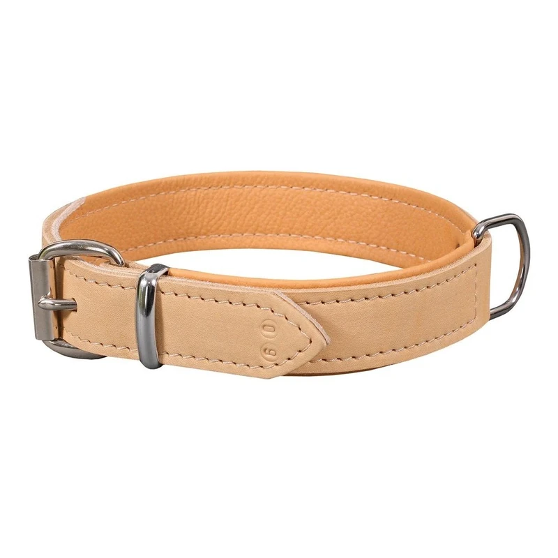 Dingo Dog Collar Made of Exclusive Soft Leather, Luxury and Durable Natural 11421