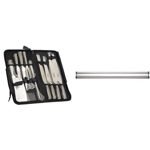 Ross Henery Professional Eclipse Premium Stainless Steel 9-Piece Chef's Knife Set + Kitchen Craft 45 cm Magnetic Knife Rack