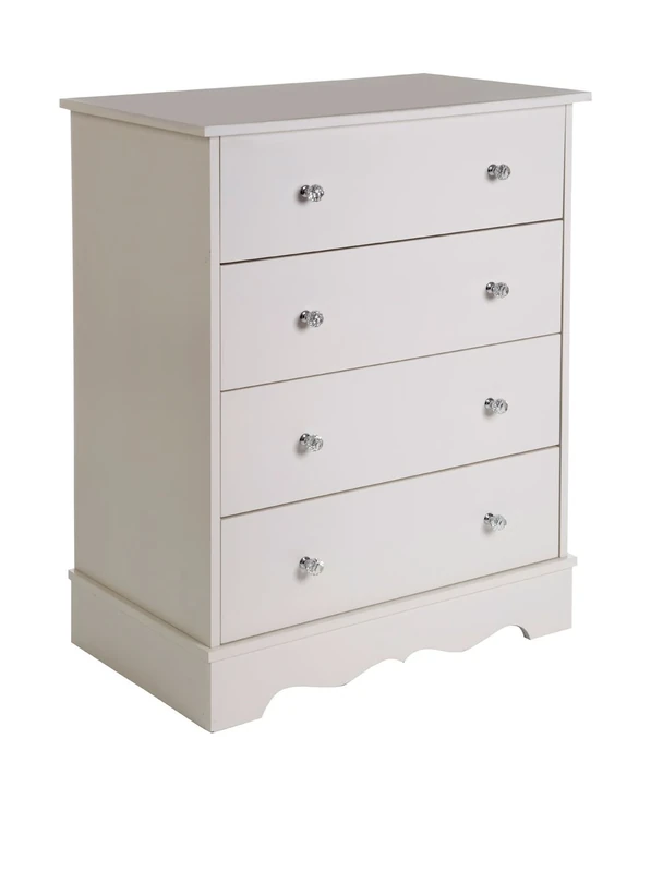 Premier Housewares Emily Kids 4 Drawer Chest, Wood - Ivory