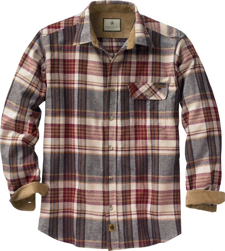 Legendary Whitetails Men's Buck Camp Flannel Shirt, Cedarwood Plaid, 3X-Large