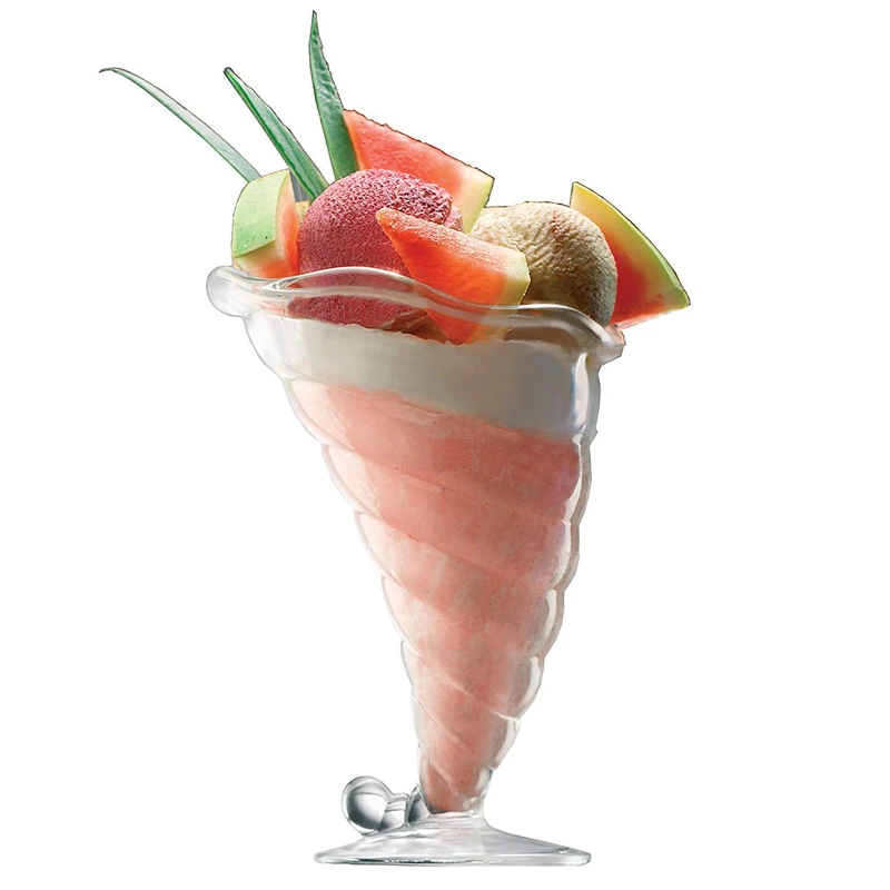 Bormioli Rocco SP40735 Fortuna Ice Cream Sundae Glasses 10.55oz / 300ml - Set of 6 - Tall Knickerbocker Glory Dessert Glasses, Lime - Image 1