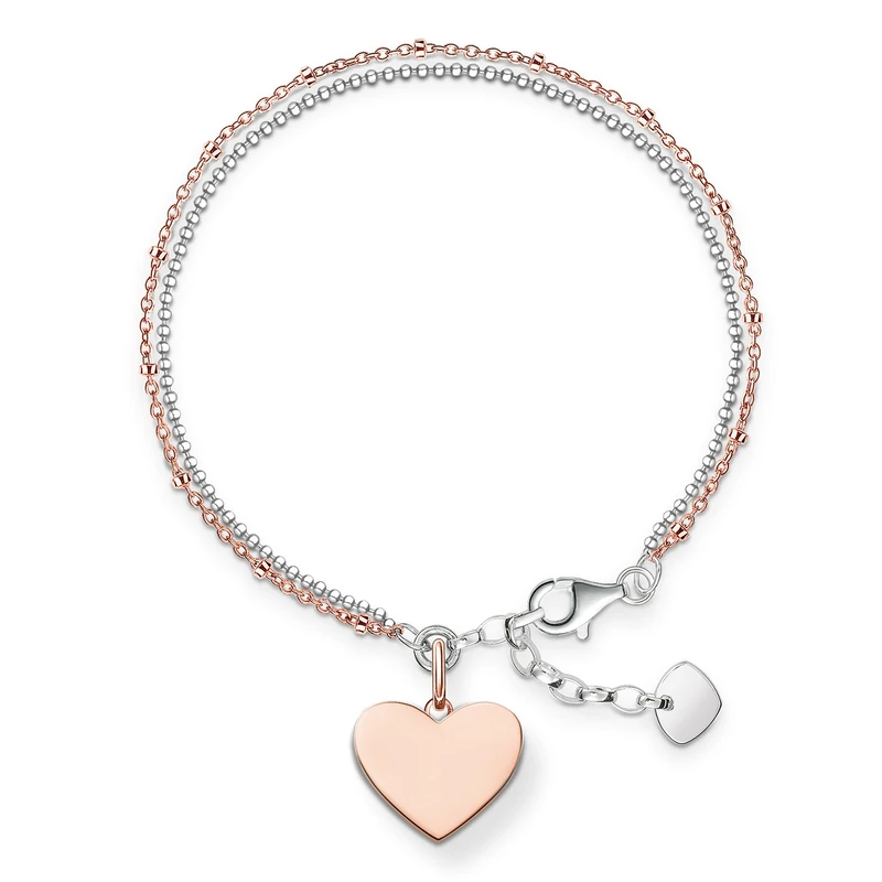 Thomas Sabo Bracelet Heart 925 Sterling Silver; 18k Rose Gold Plating