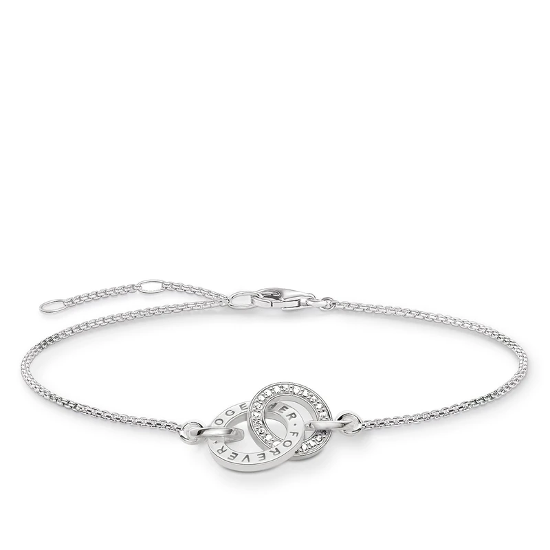 Thomas Sabo Women Bracelet Together Forever Zirconia 925 Sterling Silver A1551-051-14-L19,5V