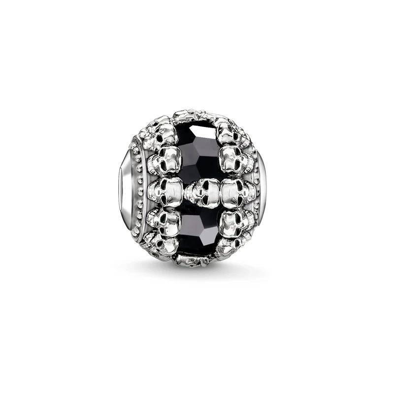 Thomas Sabo Unisex Bead Black Skulls Karma Beads 925 Sterling Silver K0241-698-11 - Image 1