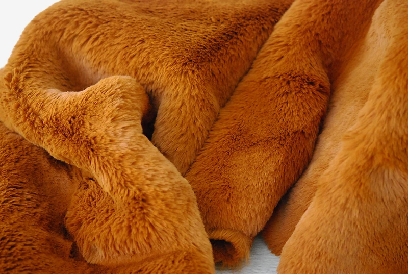Super Luxury Faux Fur Fabric Material - Superior Super Soft Bronze, 1Mtr - 150cm x 100cm