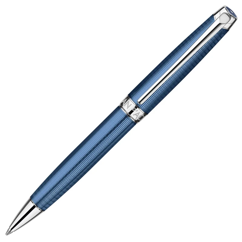 Caran d'Ache CD4789.168 Leman Grand Blue Silver Plated/Rhodium Coated Ballpoint Pen
