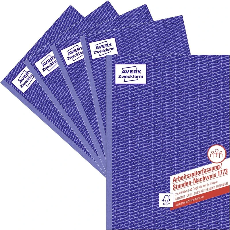Avery Zweckform 1773 Time Sheet [German Language] 5 Piece