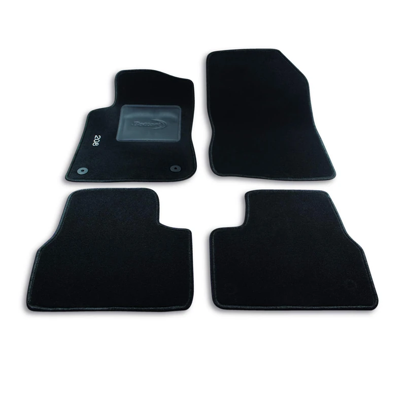 Bottari 39080 Custom Mat Velvet, Black, Set of 4 - Image 1