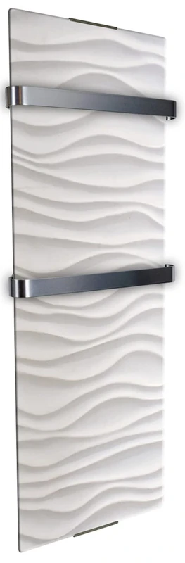 CHEMIN'ARTE Electric Bathroom Radiator 1200 W, Electric Towel Warmer, Electric Towel Dryer, Towel Radiator, Electric Thermostat, Heat Release, 120 x 46 cm, Wave Decoration