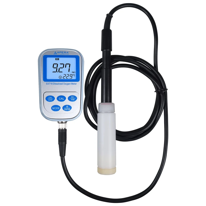 Apera Instruments AI461 SX716 Portable Lab Dissolved Oxygen DO Meter, Waterproof, Automatic Temperature, Salinity Compensation and Calibration