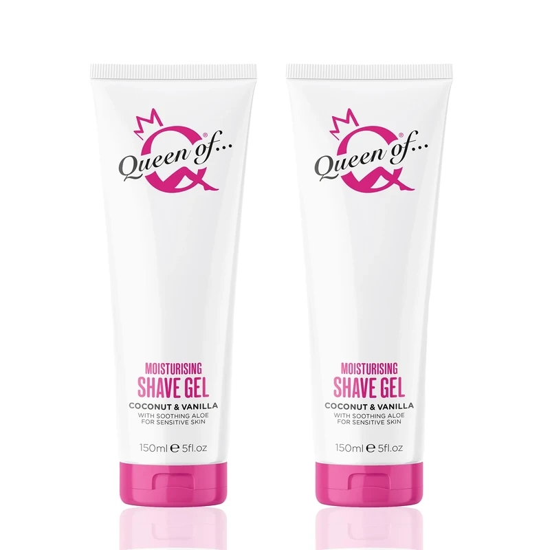Queen of Ooh la la! Coconut and Vanilla Womens Shaving Gel, Sensitive Moisturising Shaving Cream For Women, 2x150ml