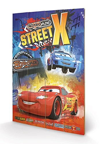 Disney Cars Street X Wooden Wall Art - 40 x 59cm Panel