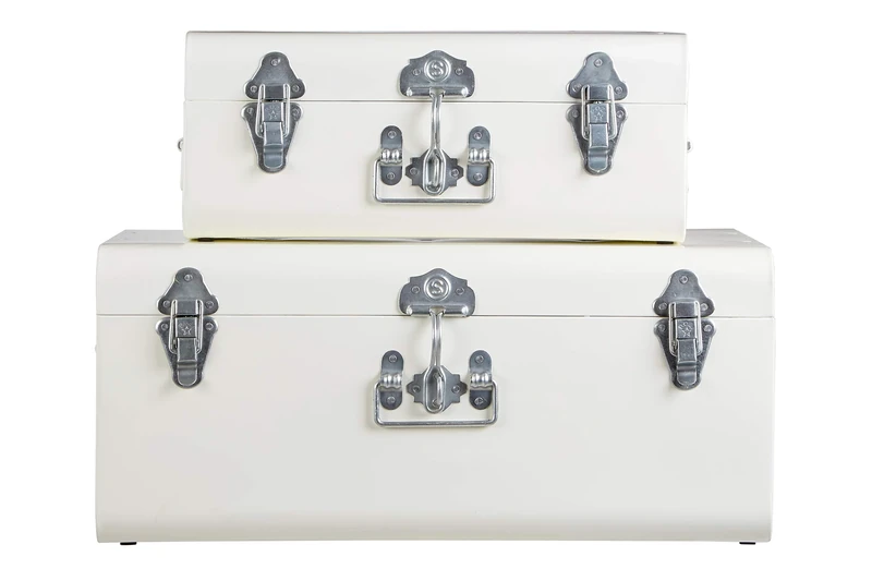 Premier Housewares Storage Trunks, Ivory, Set of 2