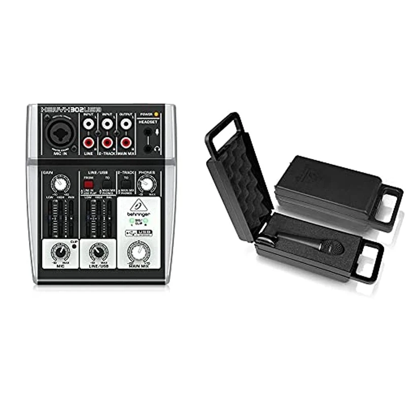 Behringer 302USB Xenyx 5 Input Mixer & XM8500 Ultravoice Dynamic Cardioid Vocal Microphone