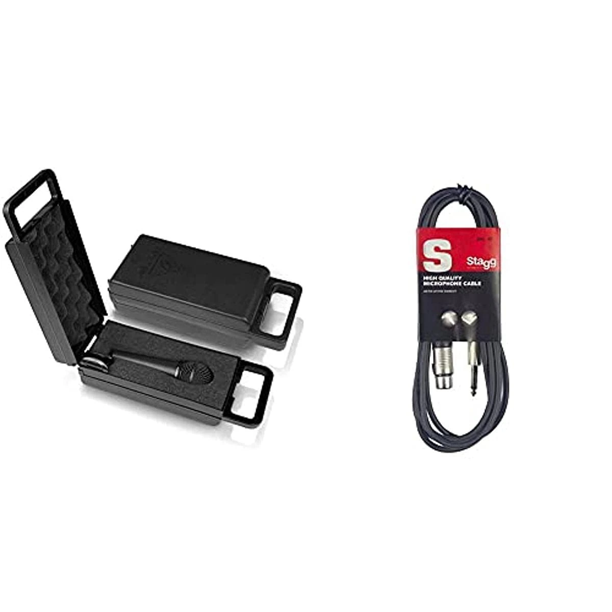 Behringer XM8500 Ultravoice Dynamic Cardioid Vocal Microphone & Stagg 6m XLR to Phono Plug Microphone Cable