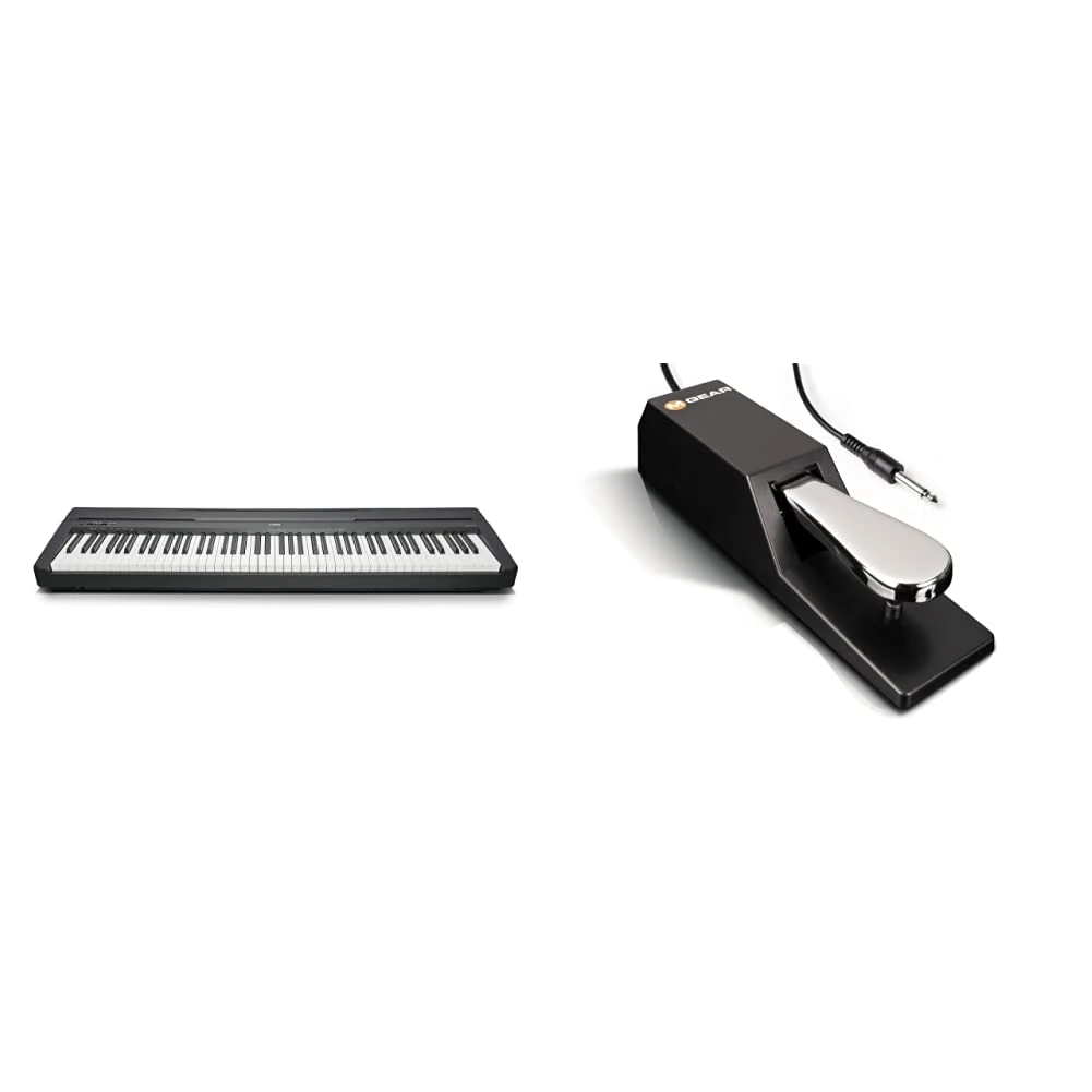 YAMAHA P-45B Digital Piano - Light and Portable Piano,Black & M-Audio SP-2 - Universal Sustain Pedal with Piano Style Action, The Ideal Accessory for MIDI Keyboards, Digital Pianos