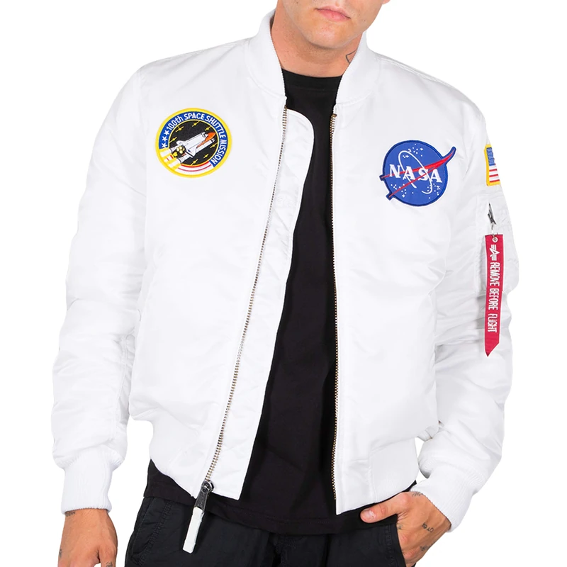 ALPHA INDUSTRIES Men's MA-1 VF NASA MA-1 VF NASA, Blanco, X-Large
