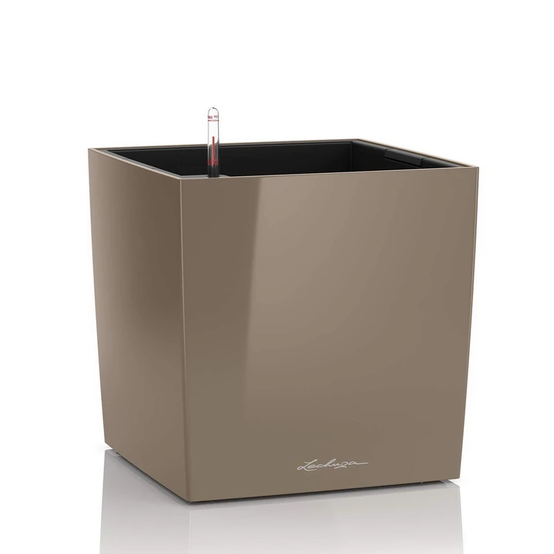 LECHUZA CUBE Premium 50 taupe high gloss 16565