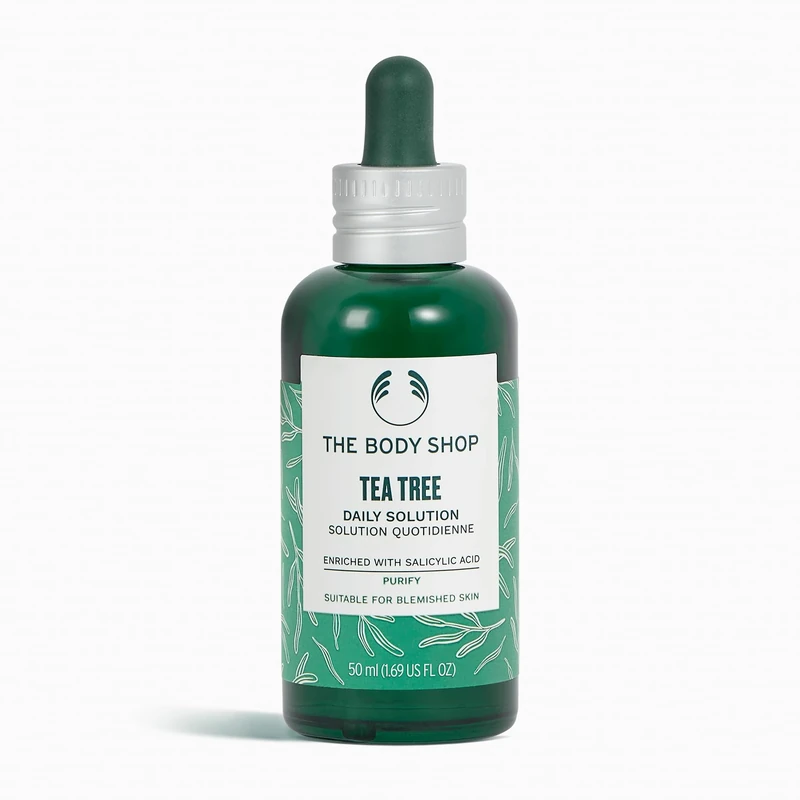 The Body Shop Tea Tree Daily Solution (1x 50ml), Lightweight Face Serum for Blemished Skin, With Tea Tree Oil & Salicylic Acid, Non-Comedogenic Serum for Oily Skin, Face Care for Men & Women