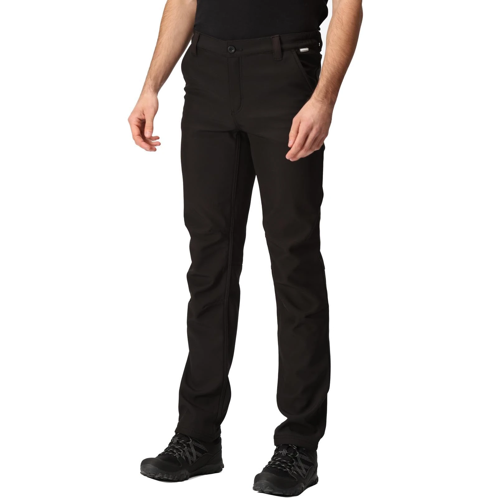Regatta Men's Fenton Softshell Walking Trousers, Water Repellent, Wind Resistant & Multipocketed - Perfect for Outdoors, Hiking, Camping & Trekking Black
