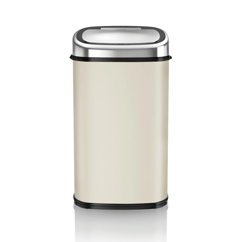 Tower T80903 Kitchen Bin with Sensor Lid, Automatic Soft-Close, Manual Override, Almond, 58 Litre, 27.4 x 40.2 x 70.9 cm